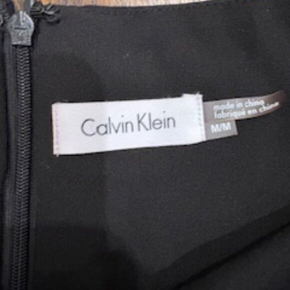 Clearout- EUC Calvin Klein Black Midi skirt with built in belts sz M - Picture 5 of 10